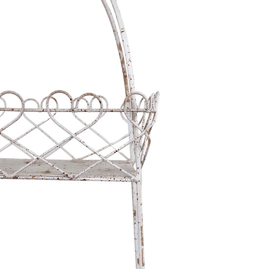 Clayre & Eef | Etagère 2 laags Wit Bruin 47x24x66 cm | 5Y1238