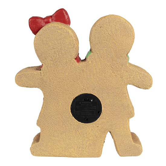 Clayre & Eef | Decoratie peperkoekpoppen met LED Bruin Wit 31x10x35 cm | 6MG0049