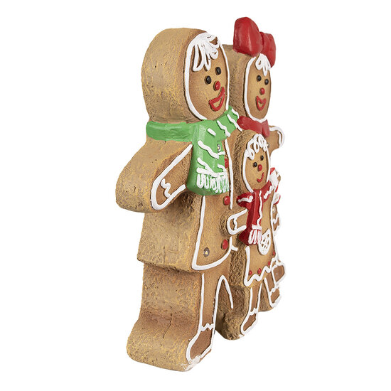Clayre & Eef | Decoratie peperkoekpoppen met LED Bruin Wit 31x10x35 cm | 6MG0049