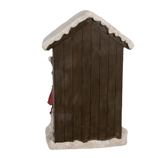 Clayre &amp; Eef   | Decoratie Beeld Kinderen Bruin Rood LED 13x10x20 cm | 6PR4177