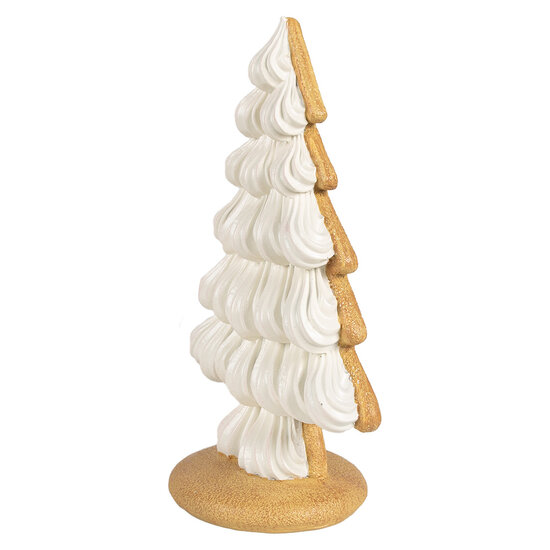 Clayre & Eef | Kerstdecoratie Beeld Kerstboom Beige Bruin 17x11x26 cm | 6PR4243