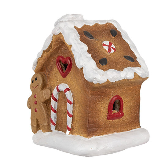 Clayre & Eef | Decoratie Huisje Bruin 10x9x12 cm | 6CE1772