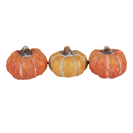Clayre &amp; Eef   | Decoratie Pompoen (set van 3) Oranje 18x7x4 cm | 6CE1781