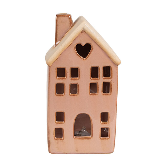 Clayre &amp; Eef   | Decoratie Huisje met LED Bruin 6x6x11 cm | 6CE1795