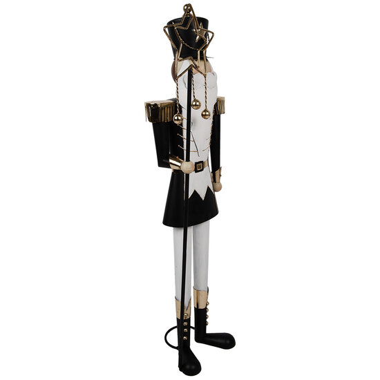 Clayre & Eef | Decoratie Beeld Notenkraker Zwart Wit 30x23x103 cm | 5Y1240