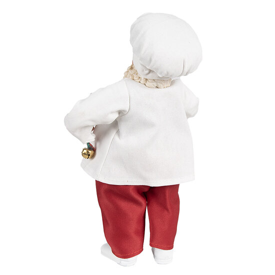 Clayre & Eef | Kerstdecoratie Kerstman Wit Rood 17x12x27 cm | 65585
