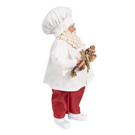 Clayre & Eef | Kerstdecoratie Kerstman Wit Rood 17x12x27 cm | 65585