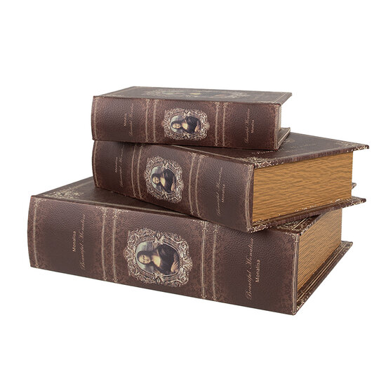 Clayre & Eef | Opbergdoos Bruin (3) 27x22x7 / 22x17x6 / 17x12x4 cm | 65693