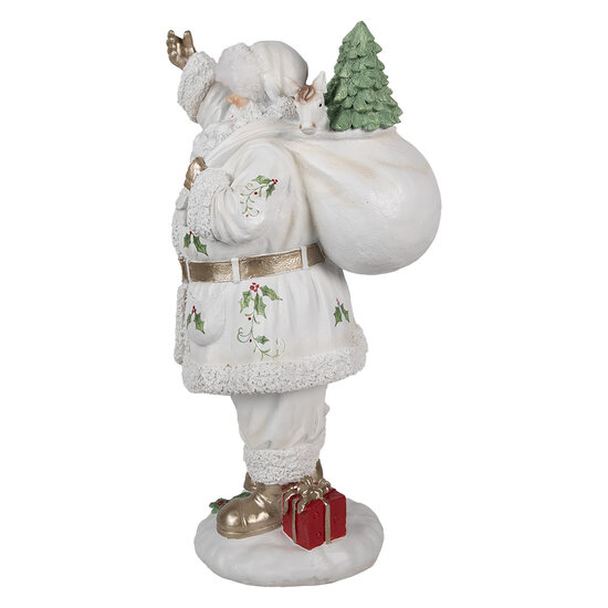 Clayre & Eef | Kerstdecoratie Kerstman Wit 21x23x43 cm | 6PR4295