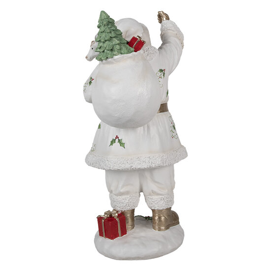 Clayre & Eef | Kerstdecoratie Kerstman Wit 21x23x43 cm | 6PR4295