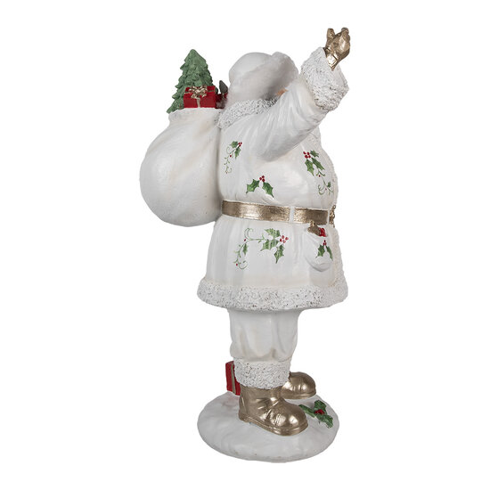 Clayre & Eef | Kerstdecoratie Kerstman Wit 21x23x43 cm | 6PR4295