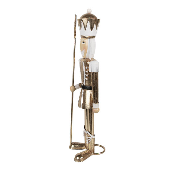 Clayre & Eef | Decoratie Beeld Notenkraker Goudkleurig 11x9x36 cm | 6Y5606