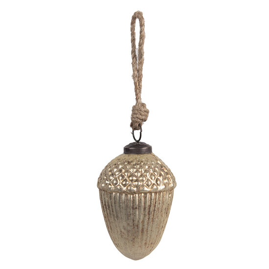Clayre & Eef | Kerstbal Goudkleurig Bruin ø 15x21 cm | 6GL4550XL