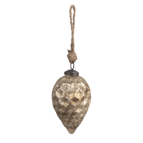 Clayre & Eef | Kerstbal Goudkleurig ø 8x11 cm | 6GL4556L