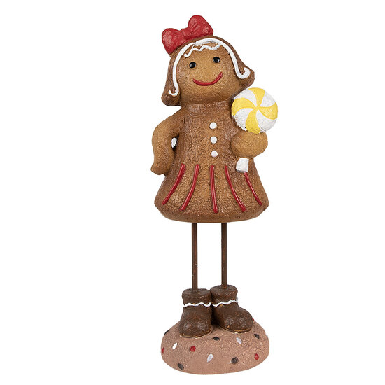 Clayre & Eef | Decoratie peperkoekpop Bruin 10x8x23 cm | 6PR4273