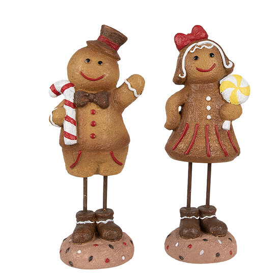 Clayre & Eef | Decoratie peperkoekpop Bruin 10x8x23 cm | 6PR4273