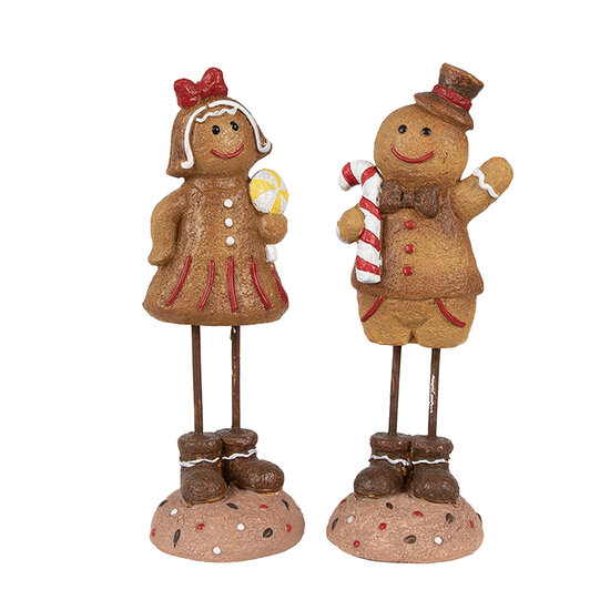 Clayre & Eef | Decoratie peperkoekpop Bruin 7x7x18 cm | 6PR4274