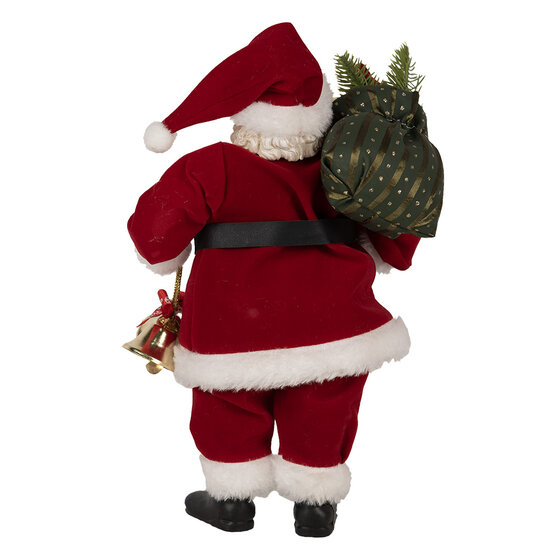 Clayre & Eef | Kerstdecoratie Kerstman Rood Wit 17x10x27 cm | 65597