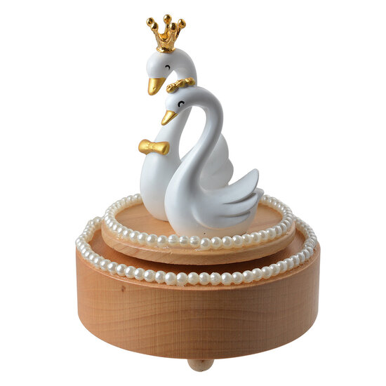 Clayre & Eef | Muziekdoos Beige Wit ø 11x15 cm | 65668