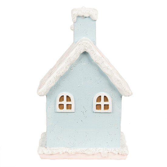 Clayre & Eef | Decoratie Huis met LED Blauw Roze 9x8x15 cm | 6PR4200