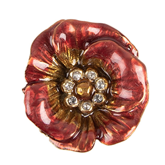 Clayre & Eef | Deurknop Rood Goudkleurig ø 4x3 cm / S3 cm | 65742