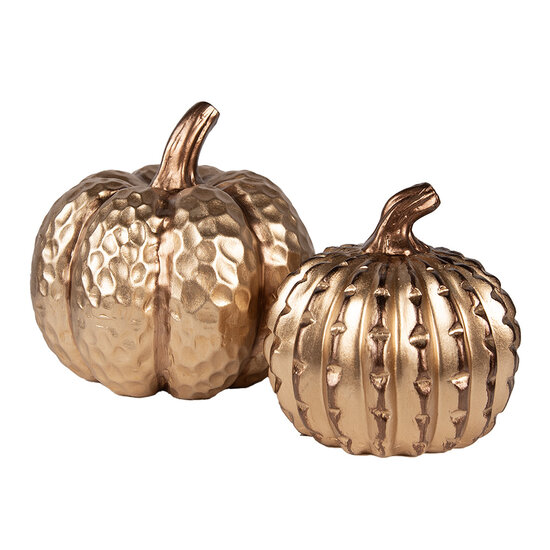 Clayre & Eef | Decoratie Pompoen Goudkleurig ø 14x14 cm | 6CE1800