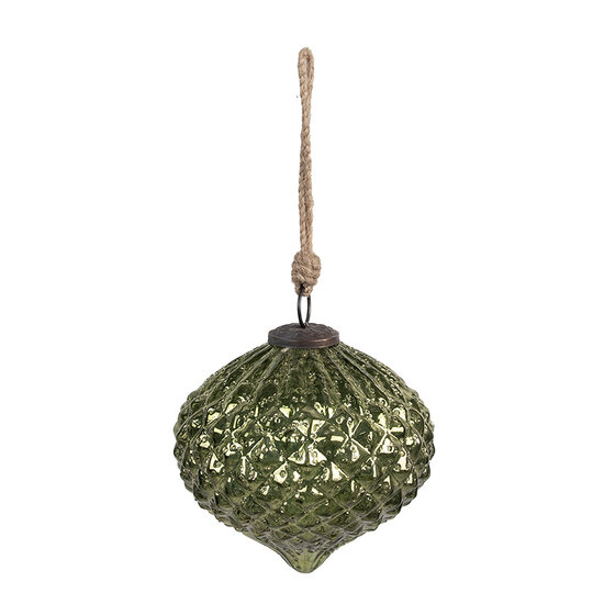 Clayre & Eef | Kerstbal Groen ø 15x15 cm | 6GL4557L