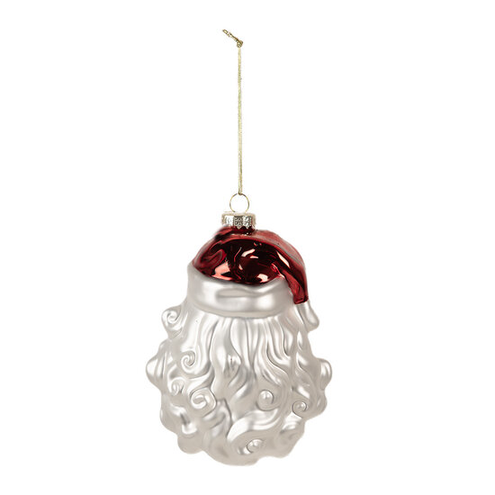 Clayre & Eef | Decoratie Hanger Kerstman Wit Rood 9x7x13 cm | 6GL4622