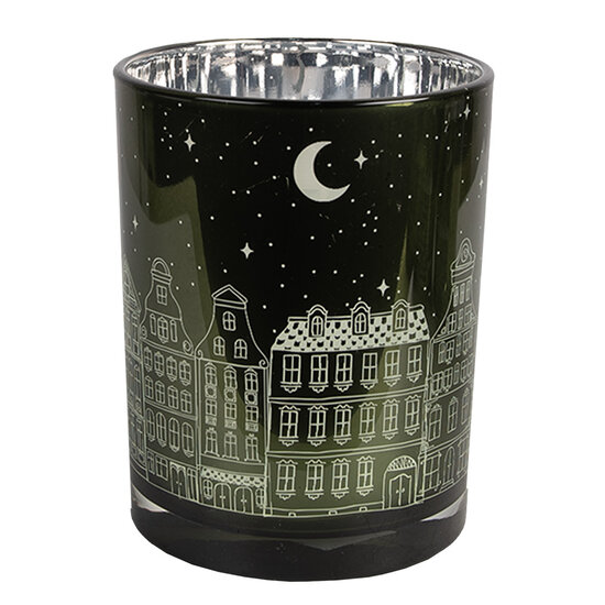 Clayre & Eef | Waxinelichthouder set van 3 Groen ø 7x8 / ø 9x10 / ø 10x12 cm | 6GL4655