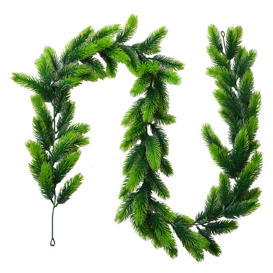 Clayre & Eef | Decoratie Guirlande Groen 180x10x10 cm | 6PL0297