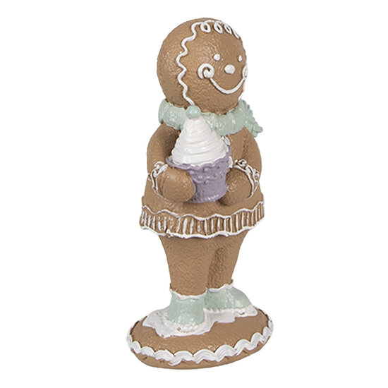 Clayre & Eef | Decoratie peperkoekpop Bruin Groen 6x4x11 cm | 6PR4319