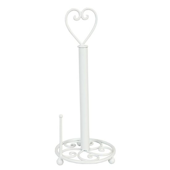 Clayre & Eef | Keukenrolhouder Wit ø 18x39 cm | W40361W