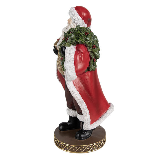 Clayre & Eef | Kerstdecoratie Kerstman Rood Bruin 13x10x23 cm | 6PR4278