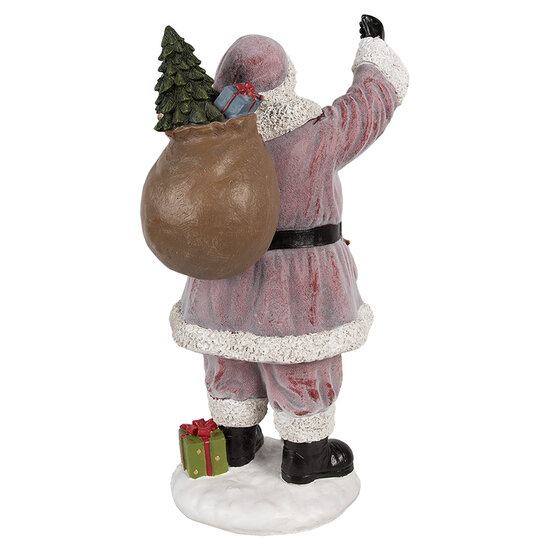 Clayre & Eef | Kerstdecoratie Kerstman Roze 24x19x43 cm | 6PR4299