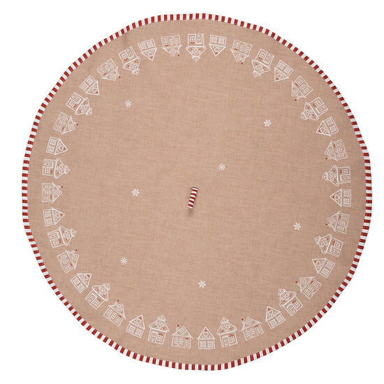 Clayre & Eef | Theedoek Bruin Wit ø 80 cm | GBB48
