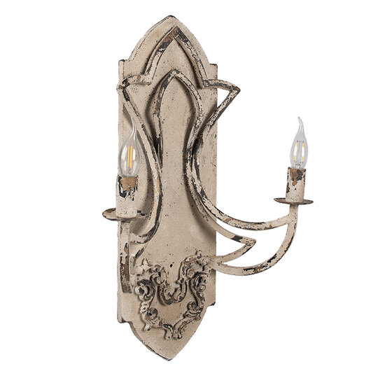 Clayre & Eef | Wandlamp Beige Bruin 41x17x60 cm E14/max 2x25W | 5LMP377