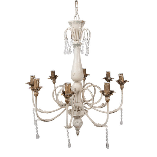 Clayre & Eef | Hanglamp Beige ø 68x82 cm E14/max 8x25W | 5LMP378