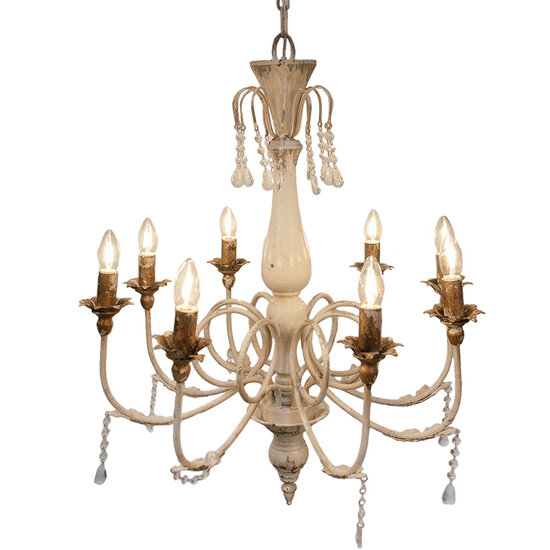 Clayre & Eef | Hanglamp Beige ø 68x82 cm E14/max 8x25W | 5LMP378