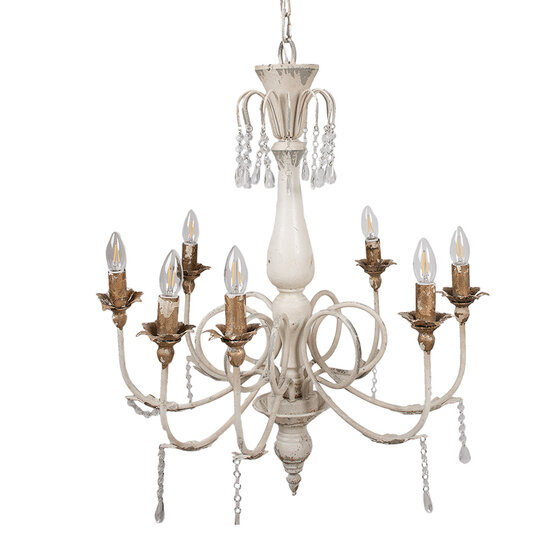 Clayre & Eef | Hanglamp Beige ø 68x82 cm E14/max 8x25W | 5LMP378
