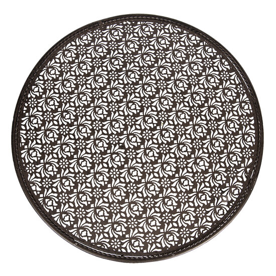 Clayre & Eef | Bistroset Bistrotafel Bistrostoel 3-delig Zwart ø 60x70 / 40x40x92 cm (2) | 5Y0636