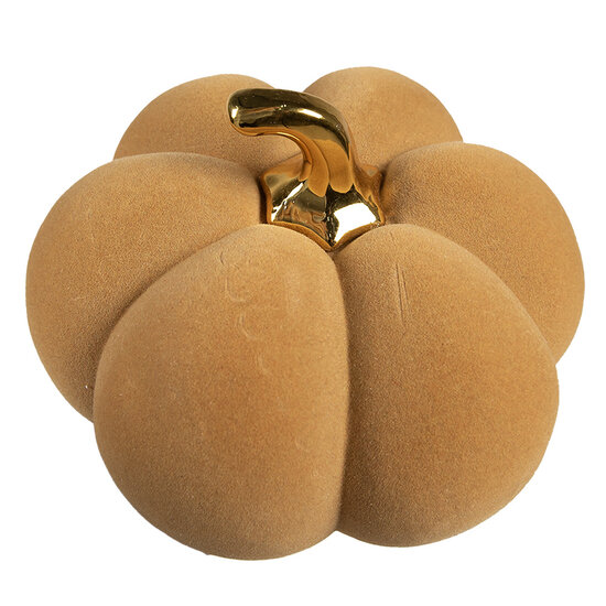Clayre & Eef | Decoratie Pompoen Geel Goudkleurig ø 18x14 cm | 65536
