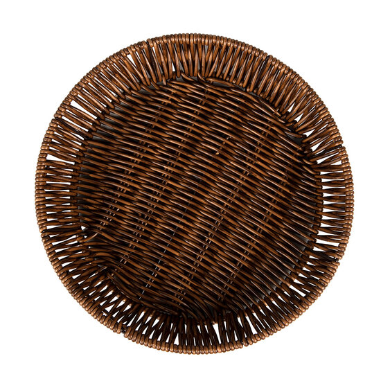 Clayre & Eef | Opbergmanden Set van 3 Bruin ø 28x4 / ø 25x4 / ø 22x4 cm | 65717