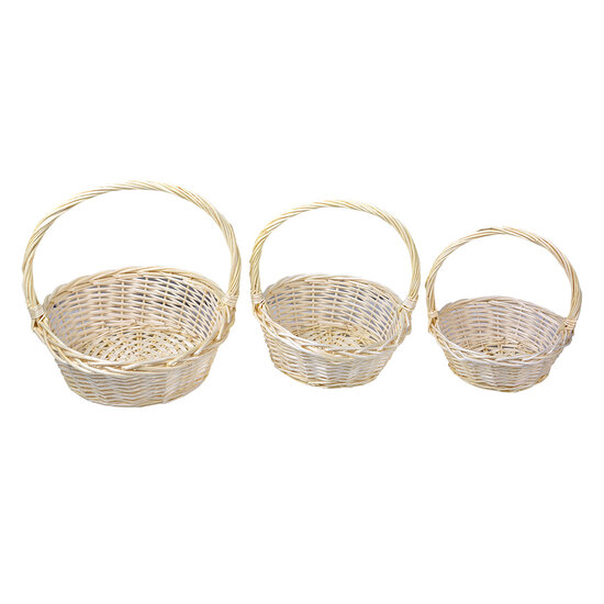 Clayre & Eef | Opbergmanden Set van 3 Beige ø 33x12/36 / ø 27x11/31 / ø 22x9/26 cm | 65722