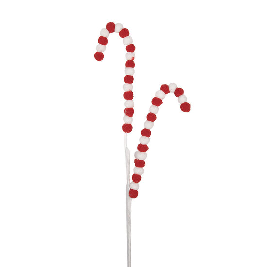 Clayre & Eef | Kerstdecoratie zuurstok Rood Wit 13x1x60 cm | 65861