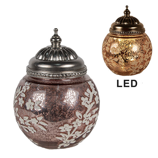 Clayre &amp; Eef   | Decoratie met LED Roze Wit &oslash; 11x15 cm | 6GL4595