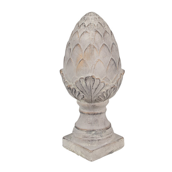 Clayre &amp; Eef   | Decoratie Beeld Dennenappel Grijs &oslash; 14x33 cm | 6TE0545M