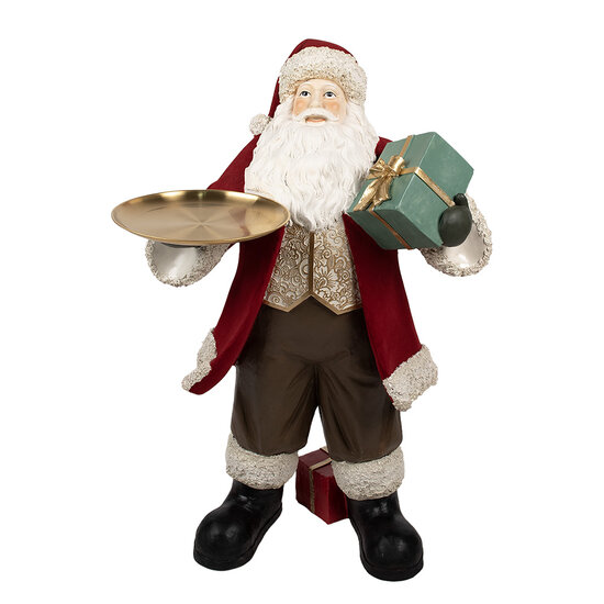 Clayre & Eef | Kerstdecoratie Kerstman Rood Wit 56x50x91 cm | 5PR0140