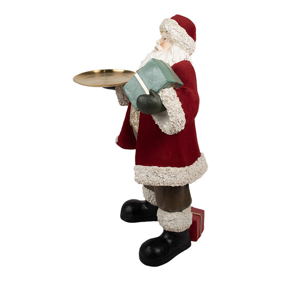 Clayre & Eef | Kerstdecoratie Kerstman Rood Wit 56x50x91 cm | 5PR0140