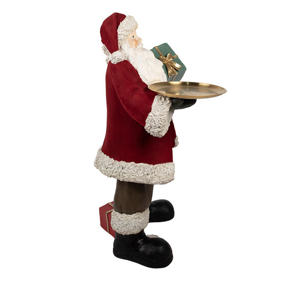 Clayre & Eef | Kerstdecoratie Kerstman Rood Wit 56x50x91 cm | 5PR0140