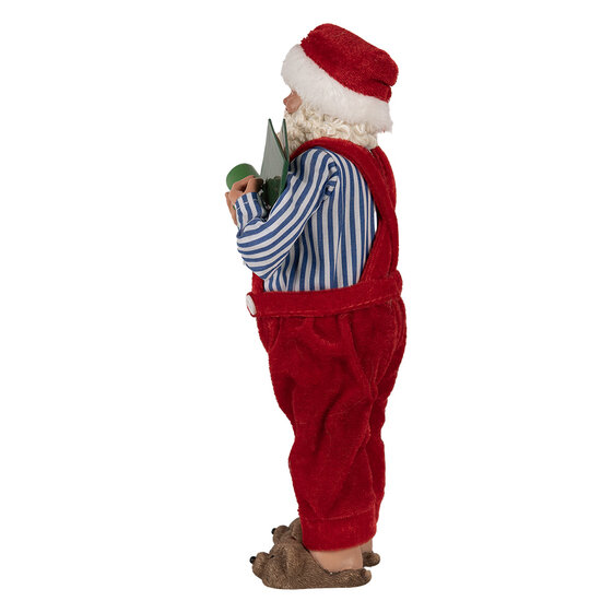 Clayre & Eef | Kerstdecoratie Kerstman Rood Wit 13x10x27 cm | 65590